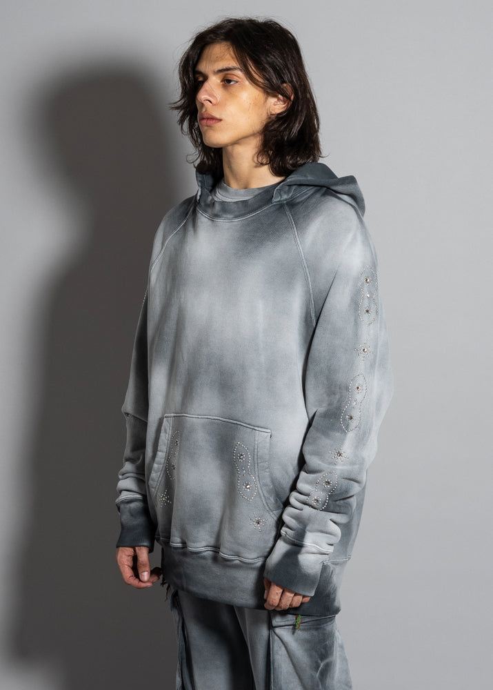 Stud Throwback Hoodie - Concrete