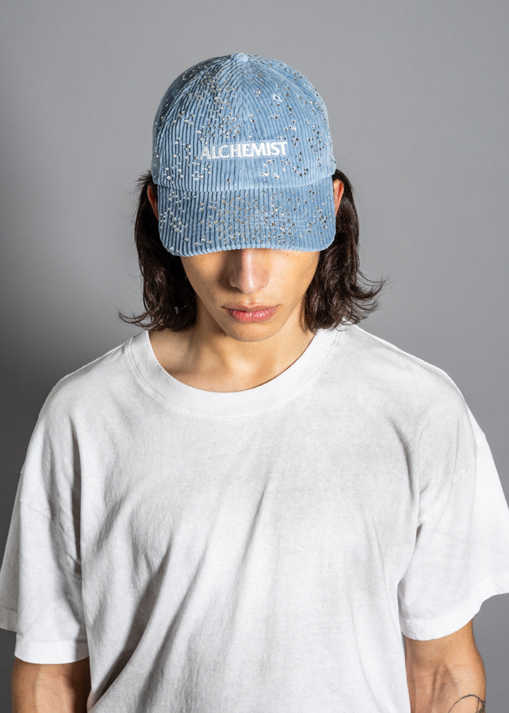 Crystal Corduroy Logo Trucker - Water Blue