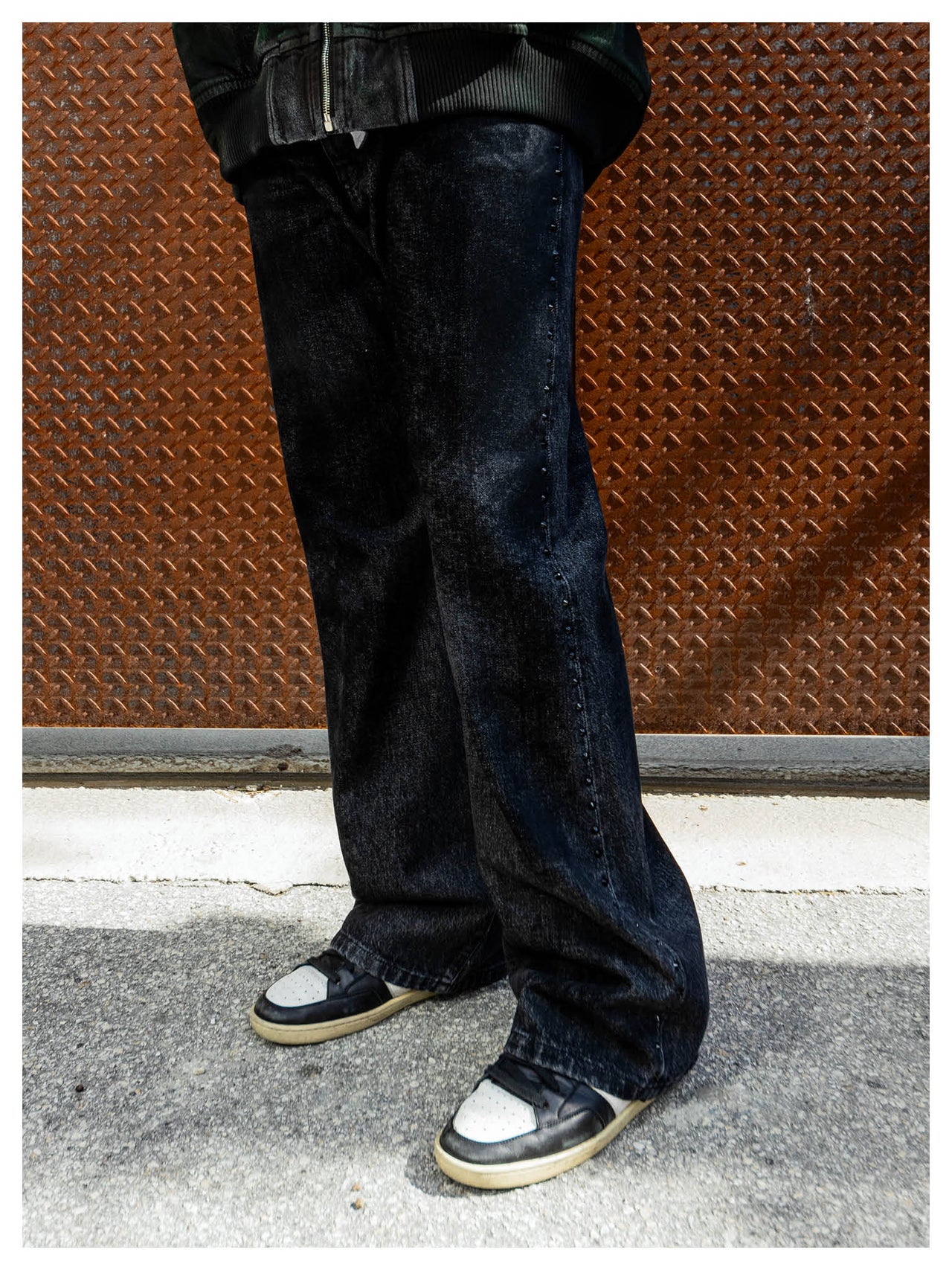 Crystal Studio Jeans - Flocked Black