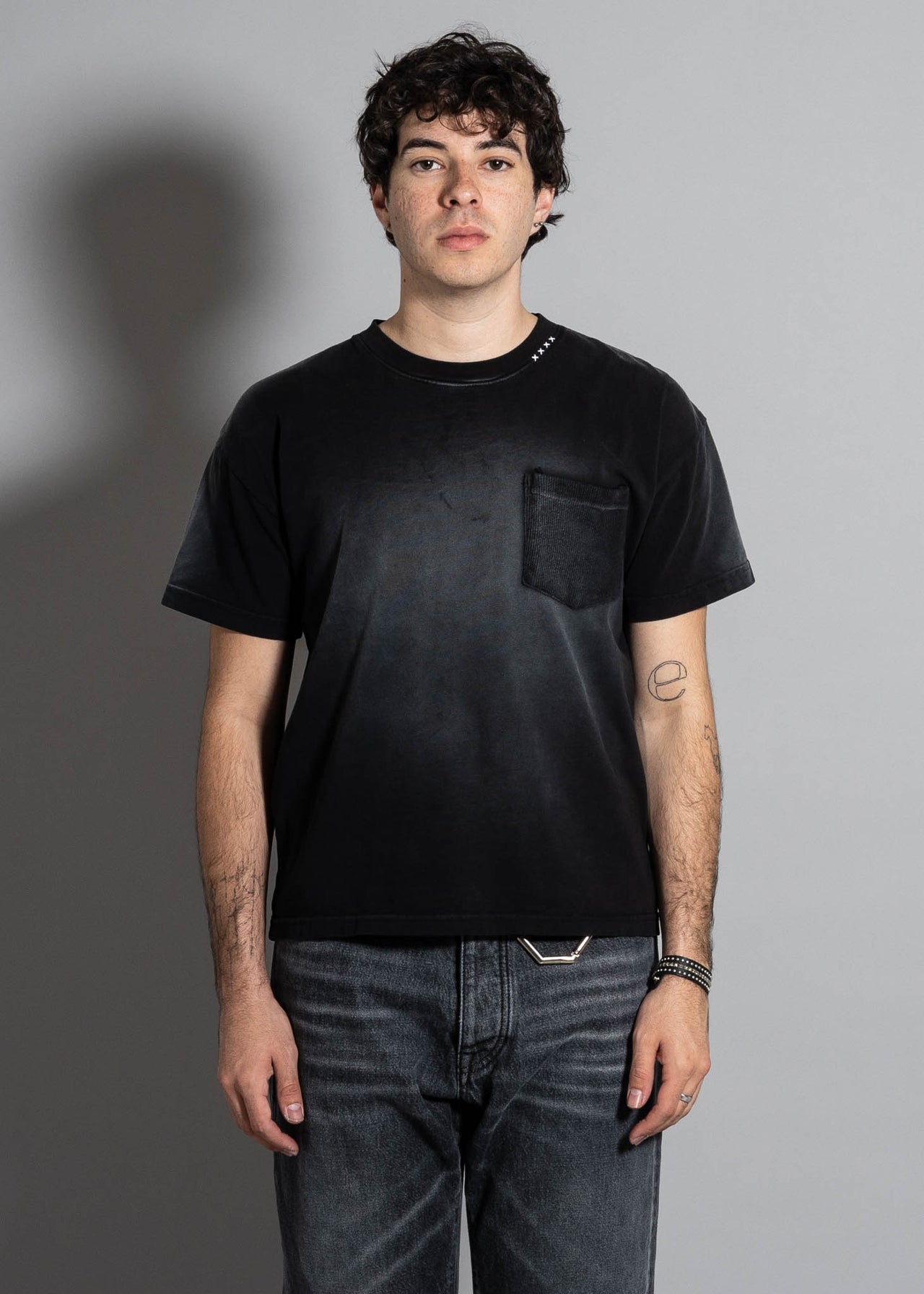 Knit Pocket T-shirt - Jet Black