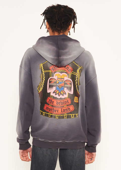RAY CITY OF GOD HOODIE IN FADED BLACK
