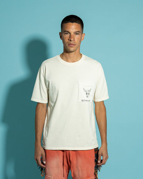 Dane Pocket T-shirt - White Alyssum